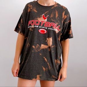Montclair University Football Bleach Dyed T-shirt